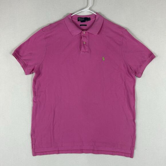 Polo by Ralph Lauren Polo Shirt Mens XL Golf Performance Logo Pink Custom Fit - Picture 1 of 7